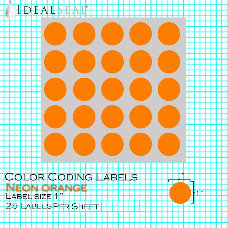 Color Coding Labels 1" / 500 / neon orange