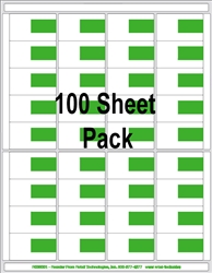 100pk 36up Eco Plus White w/Green Price Box composite adhesive shelf labels