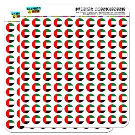 The United Arab Emirates National Country Flag Scrapbooking Crafting Stickers