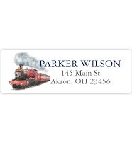 Train Return Address Labels Personalized Custom • Self Adhesive Stickers 30 Return Address Labels