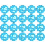 20pcs NFC Stickers PET 40mm Lightweight Readable Writable NFC Tags Phone Back Stickers Blue