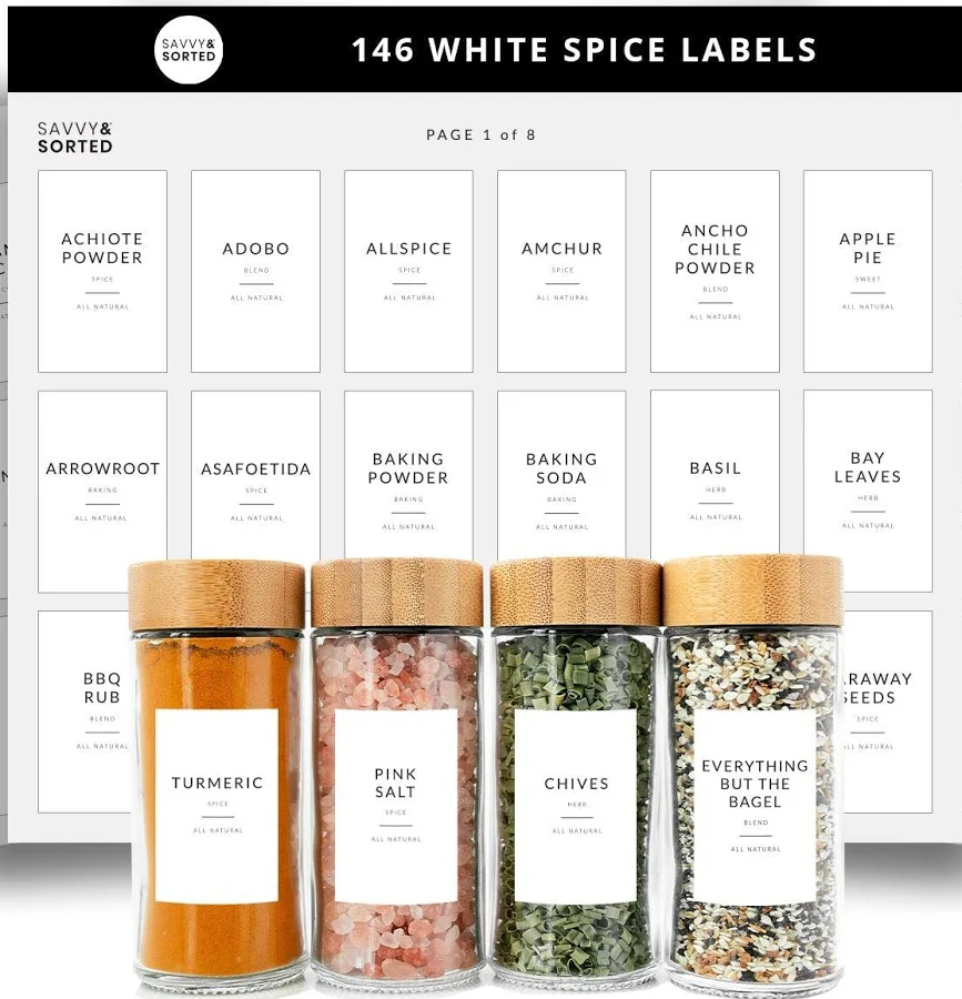 Savvy & Sorted Minimalist Spice Jar Labels