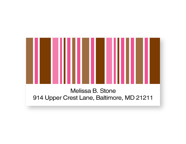 Stylish Stripes Sheeted Personalized Custom Return Address Labels