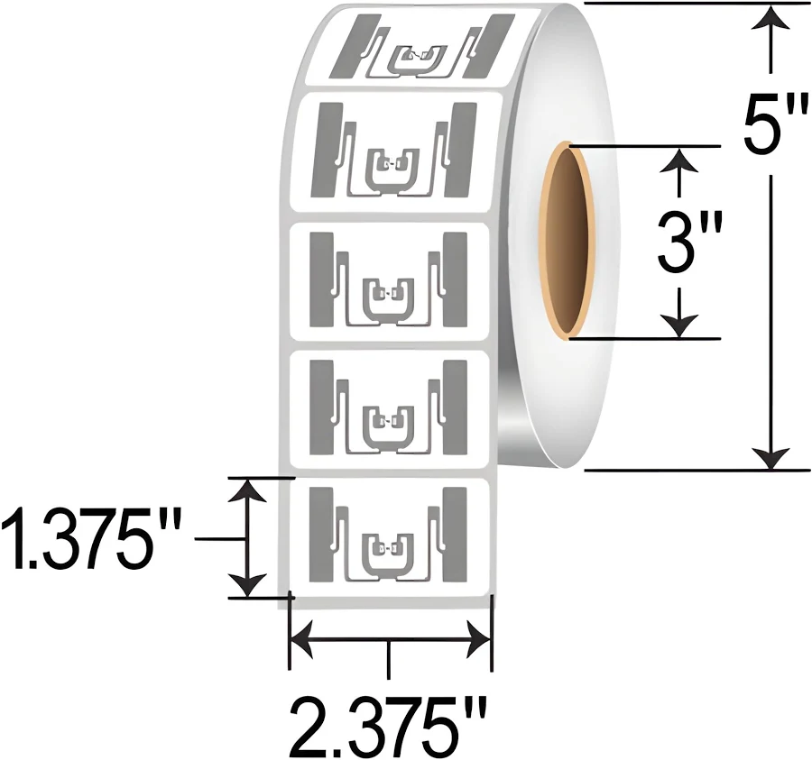 Zebra 2.375 x 1.375 Thermal Transfer RFID Label [Non-Perforated]