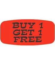 Buy 1 Get 1 Free Label