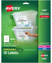 Avery Removable Inkjet/Laser ID Labels