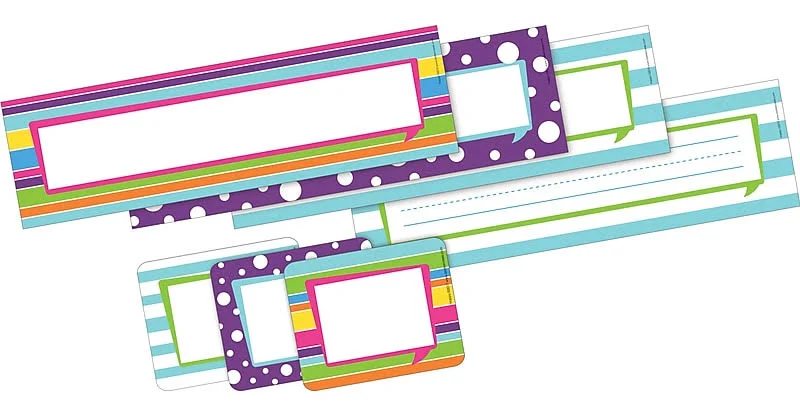 Barker Creek Happy Nametag & Name Plate Set