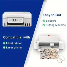 Removable labels, 8x10 Printable Vinyl Sticker Paper Waterproof Removable Self Adhesive Vinyl Sticker Sheets for Inkjet and Laser printer 30 Pack 8R