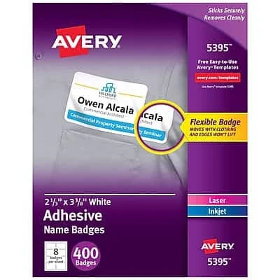 Avery Flexible Adhesive Name Badge Labels