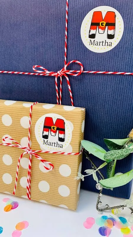 Personalized Christmas Gift Stickers, Custom Xmas Labels, 20 Stickers