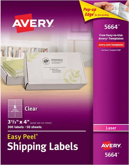 Avery Matte Clear Easy Peel Mailing Labels