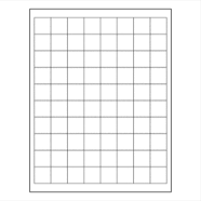 Blank, printable labels: 1" (25.4 mm) square, matte white paper with REMOVABLE adhesive, 10 sheets= 800 labels
