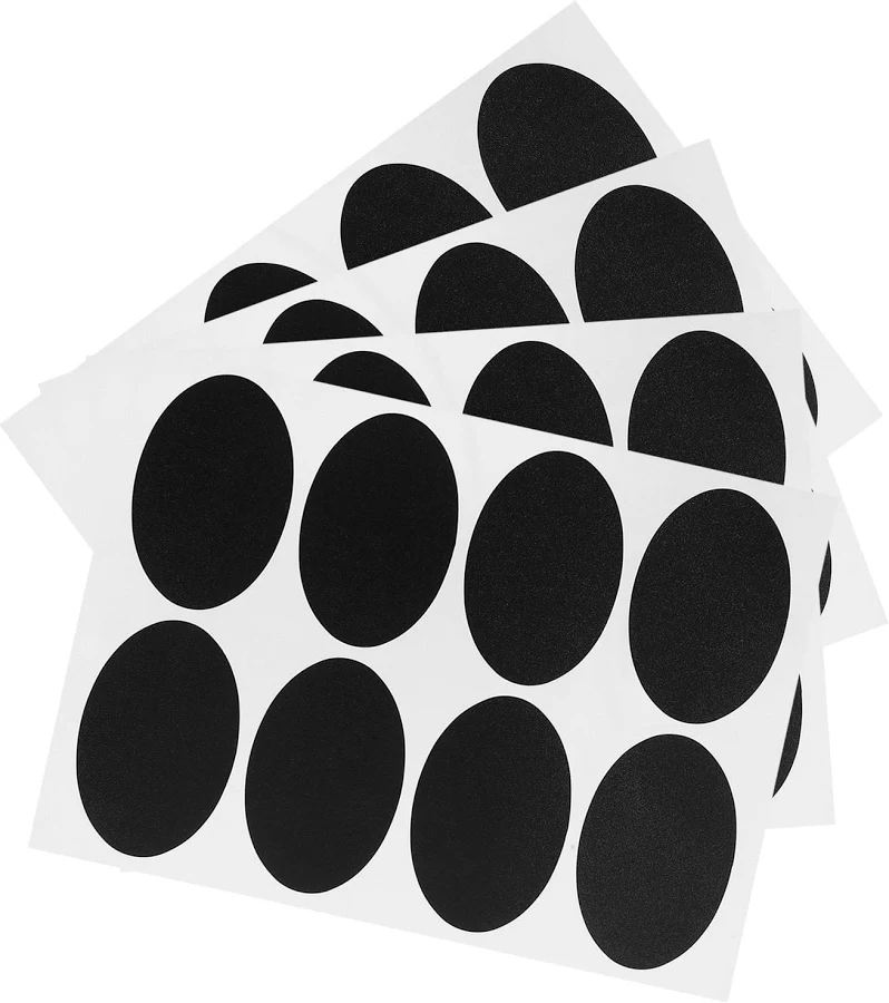 Toyandona Black Paper Label Stickers with Self Adhesive for Easy Removable Name Tag Use