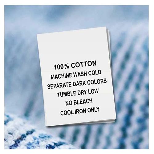 Wash Care Labels - 100% Cotton …