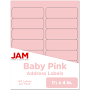 Jam Paper Address Labels 1 1/3 x 4 Baby Pink 126 Pack