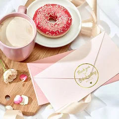 500pcs 1" Gold Foil Thank You Stickers Thank You For Celebrating With