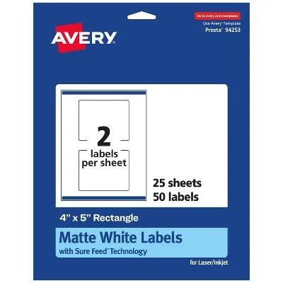 Avery Permanent Labels With Sure Feed