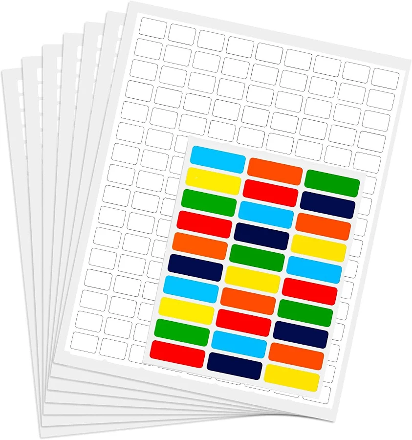 Rectangular Printable Sticker 0.75 x 0.50 Inch White Label Sheets 1500