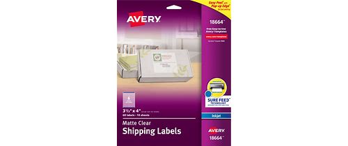 Avery Easy Peel Clear Inkjet Ship…