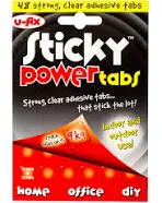 6 x U-Fix Sticky Power Tabs Double Sided Strong Adhesive Glue Squares 12x12mm