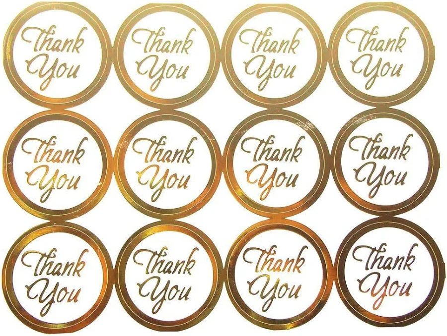 Homeford Firefly Imports Thank You Print Wedding Foil Seal Stickers