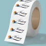 250 Imprinted Roll Labels - 4" x 2" BOPP Stickers on Roll - 3.5 mil - Clear