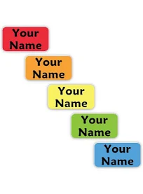 70 Personalized Stick-eez Clothing Labels - Rainbow Palette