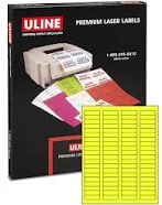 uline 1 15/16x1/2" Laser Labels Fluorescent