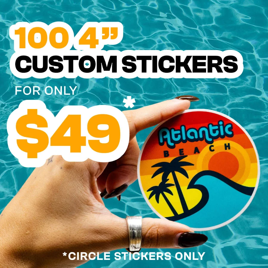 Sticky Brand Custom 4 inch Circle Stickers