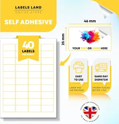 Custom Stickers: Personalized Labels, Business Logo (46x25mm)