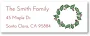 Christmas Leaves Wreath Address Labels