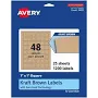 Avery Kraft Brown Square Labels