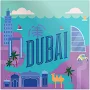 Dubai United Arab Emirates World City Travel Badge Vinyl Sticker Decal | Plastic | Multicolor