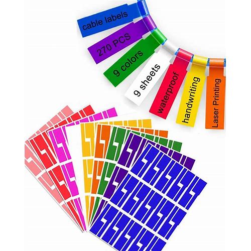 270 PCS Cable Labels, Colorful C…