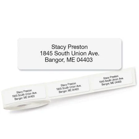 Gloss White Standard Rolled Return Address Labels