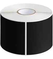 Lavex 3" x 5" Black Semi-Gloss Paper Permanent Rectangular Inventory Label - 500/Roll