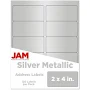 JAM Paper 2 x 4 Silver Metallic Address Labels