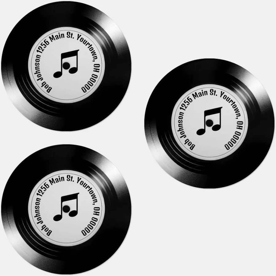 Shiny Black Vinyl LP Record Albums Labels