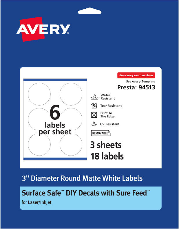 Avery Durable Removable Round Labels