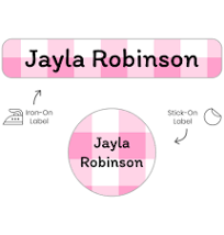 Personalized Camp Clothing Labels Pack - Gingham Camp Clothing Labels Pack - Gingham Teal by Name Bubbles
