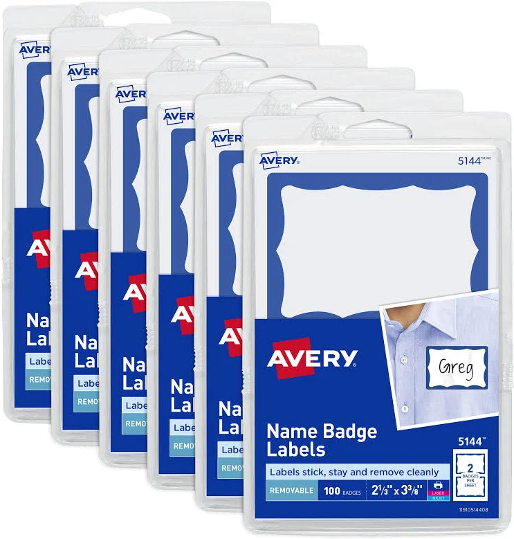 Adhesive Name Badge Labels