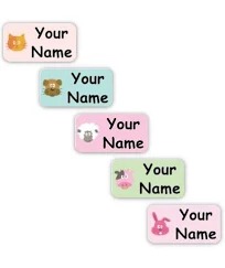 70 Personalized Stick-eez Clothing Labels - Animal Faces