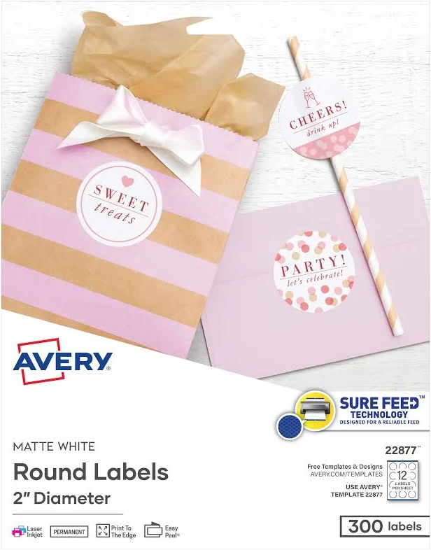 Avery Dennison Easy Peel Print-to-the-Edge Round Labels
