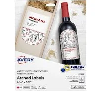 Avery Textured Arched Print-to-the-Edge Labels 22826
