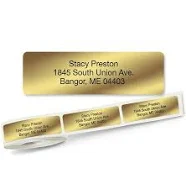 Gold Foil Standard Return Rolled Address Labels