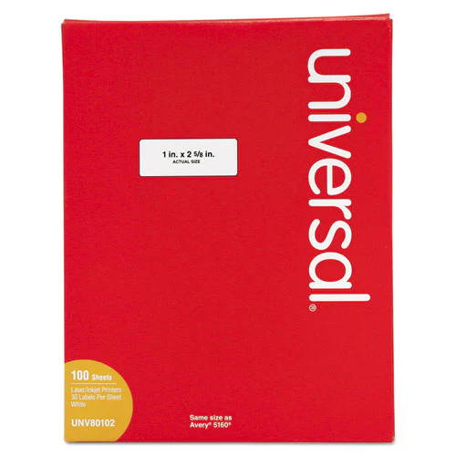 Universal White Labels Inkjet-Laser Printers 1 x 2.63