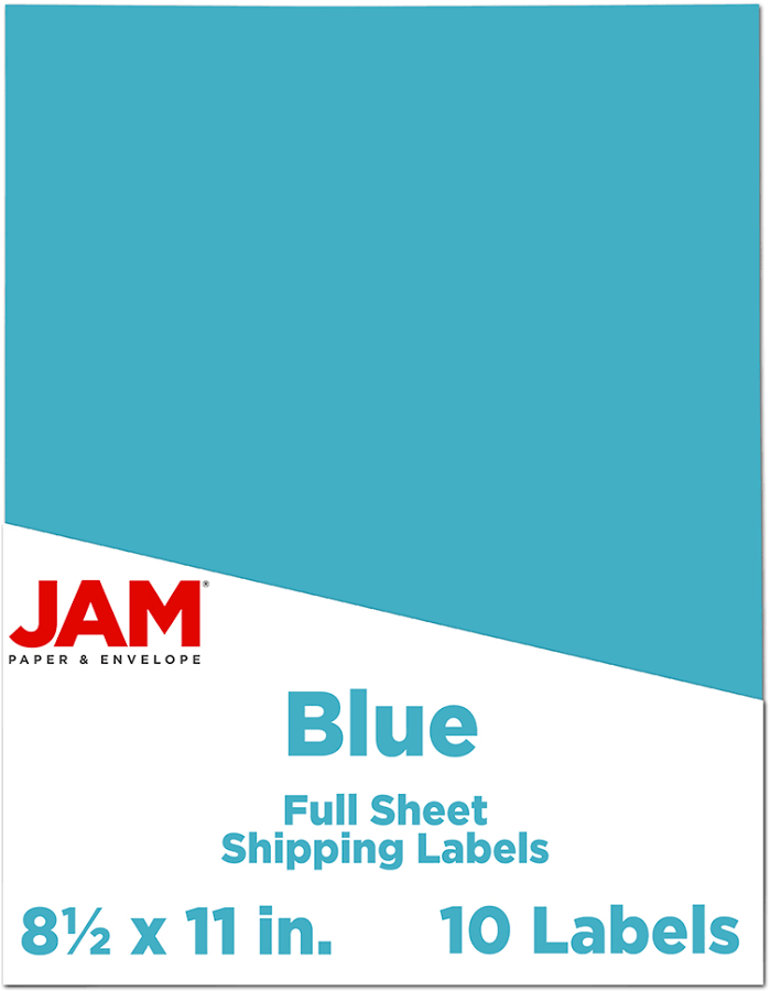 JAM Paper Blue 8 1/2 x 11 Full Sheet Shipping Labels
