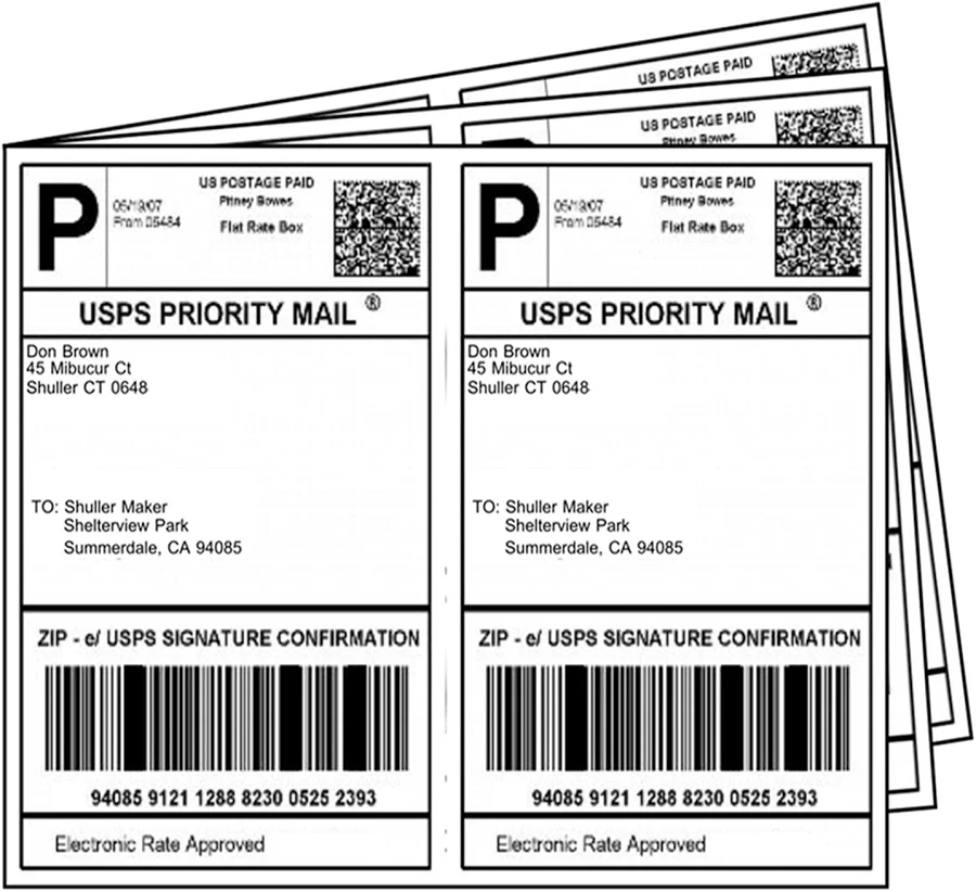 LabelMore 8.5'' x 5.5'' Half Sheet Self Adhesive Shipping Labels for Laser & Inkjet Printer