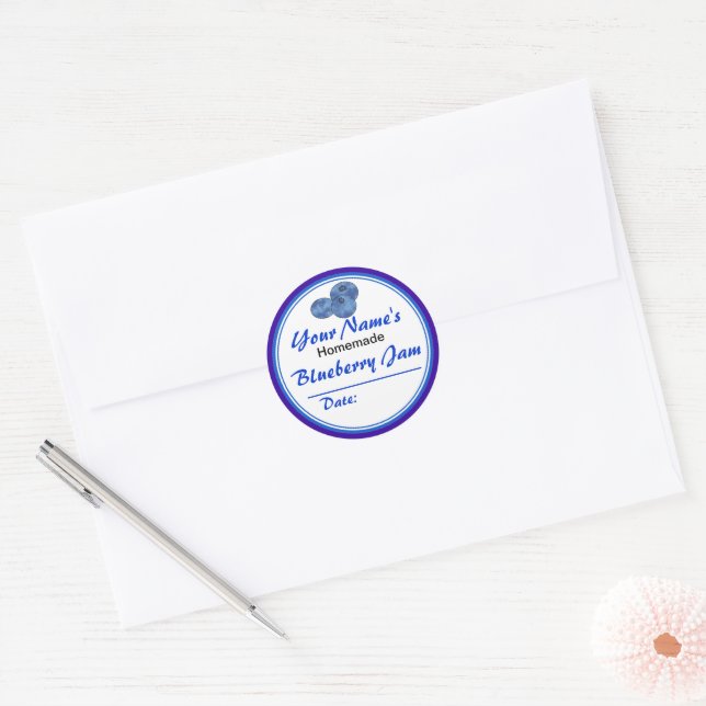 Personalized Jam Jar Labels Blueberry Jam Round