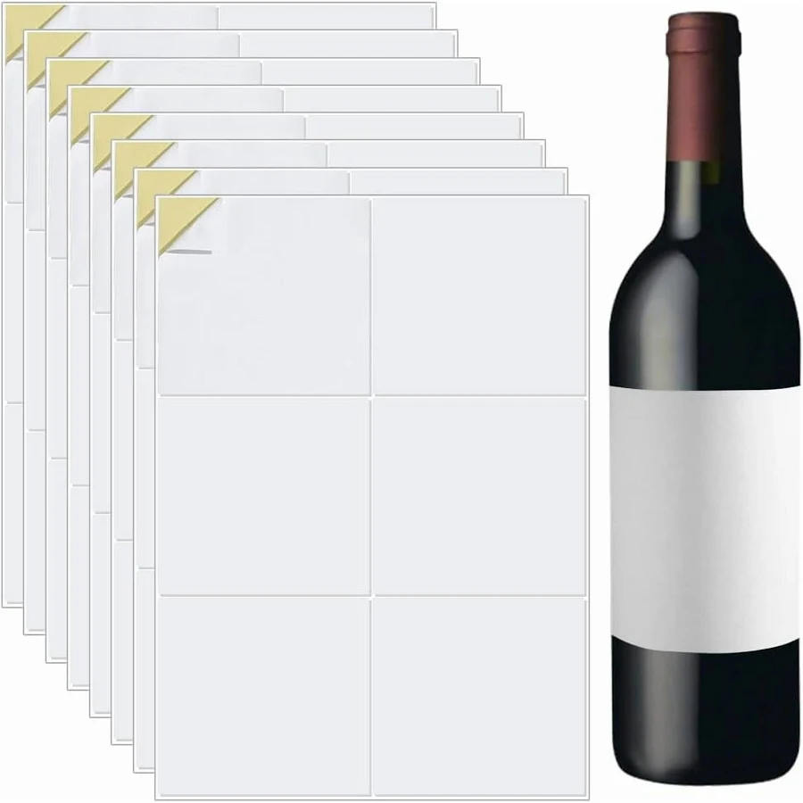 20 Sheet Self-Adhesive Sticker Paper 4.13x3.94Inch White Blank Wine Label Inkjet Printable Stickers for Laser Printer